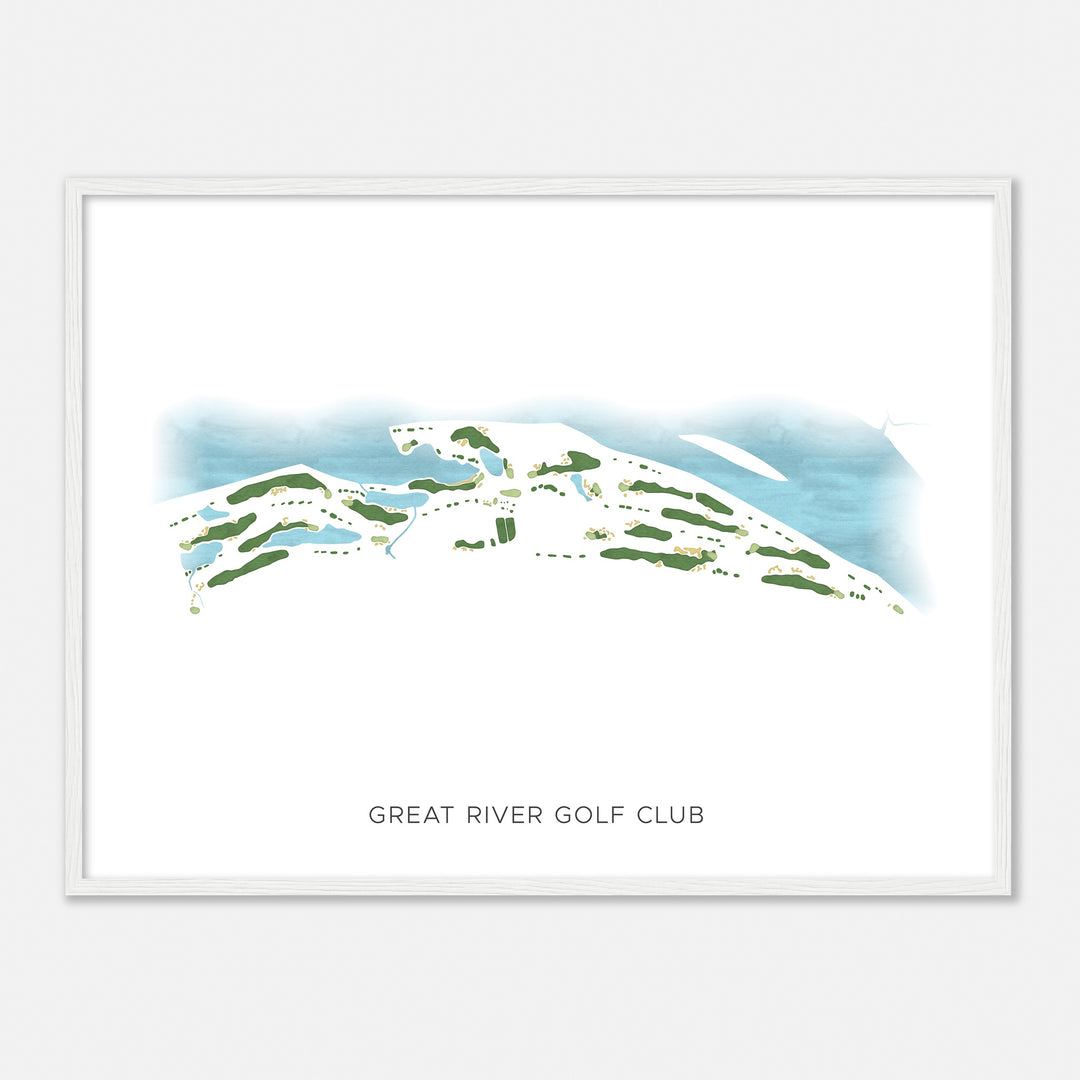 Print of Great River Golf Club Modern Map