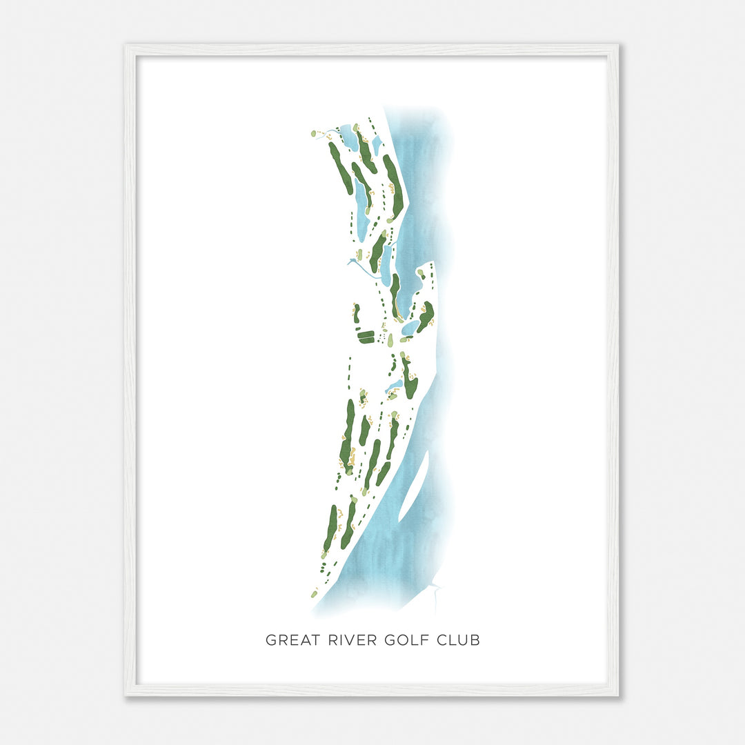 Print of Great River Golf Club Modern Map