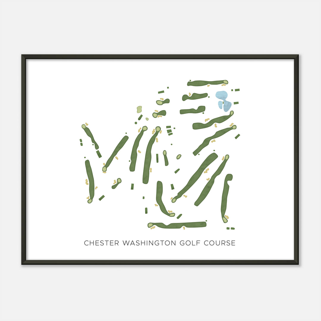 Print of Chester Washington Golf Course Modern Map