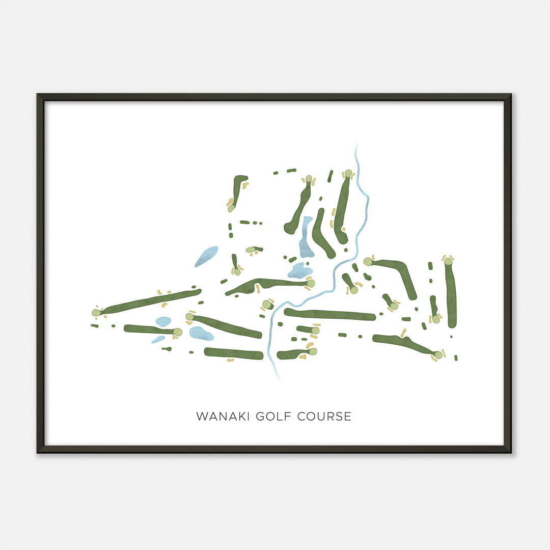 Print of Wanaki Golf Course Modern Map