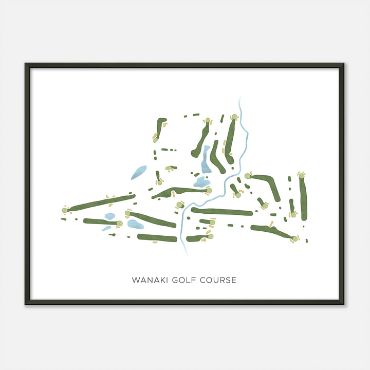Print of Wanaki Golf Course Modern Map