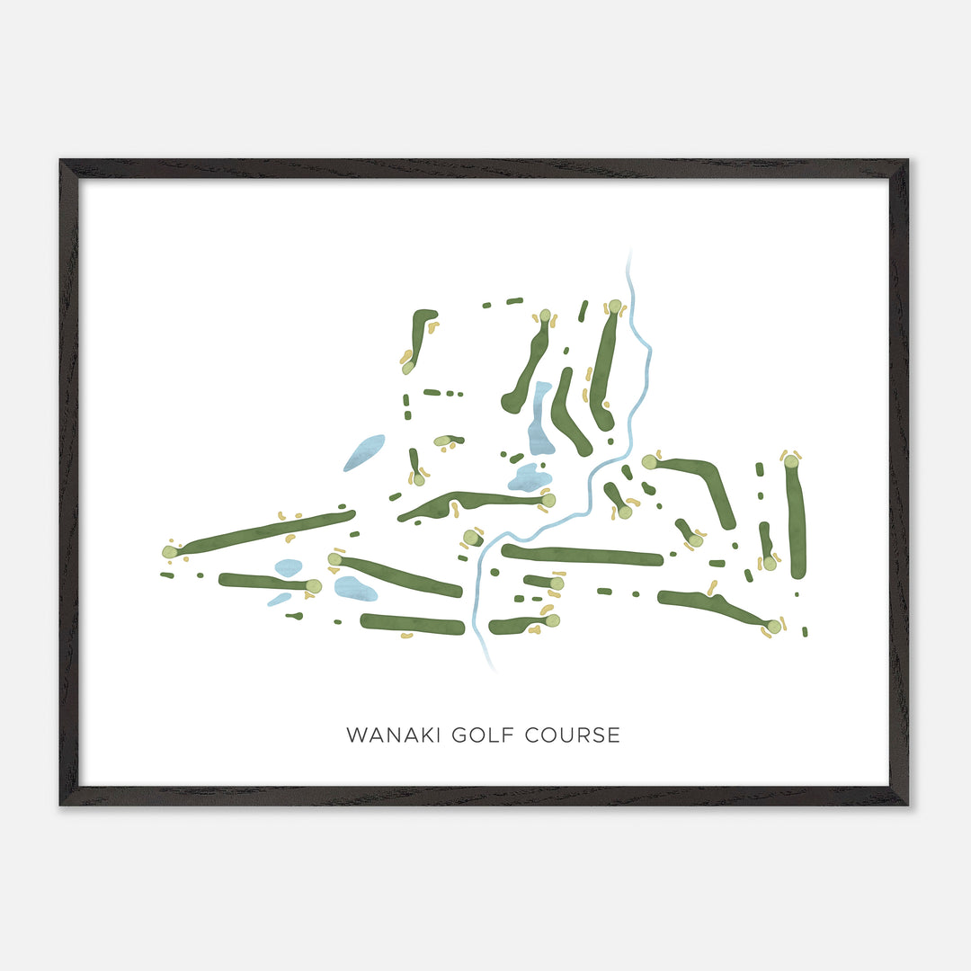 Print of Wanaki Golf Course Modern Map