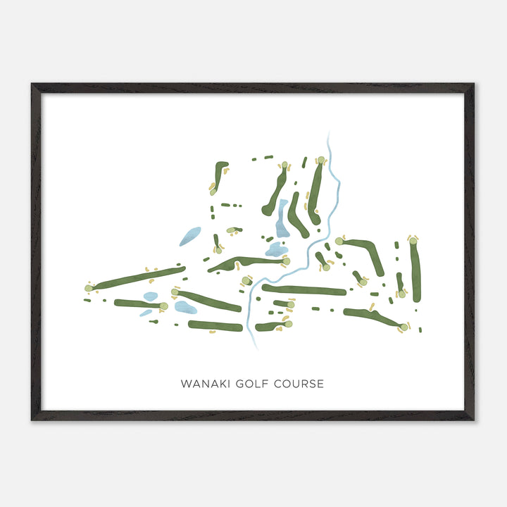 Print of Wanaki Golf Course Modern Map
