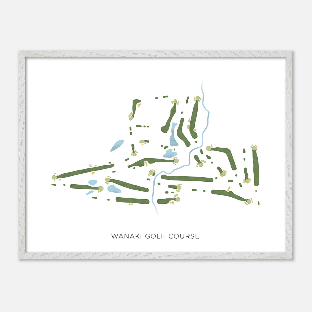 Print of Wanaki Golf Course Modern Map