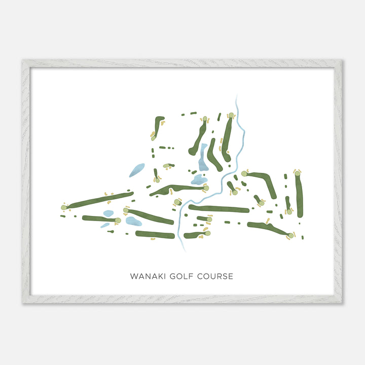 Print of Wanaki Golf Course Modern Map