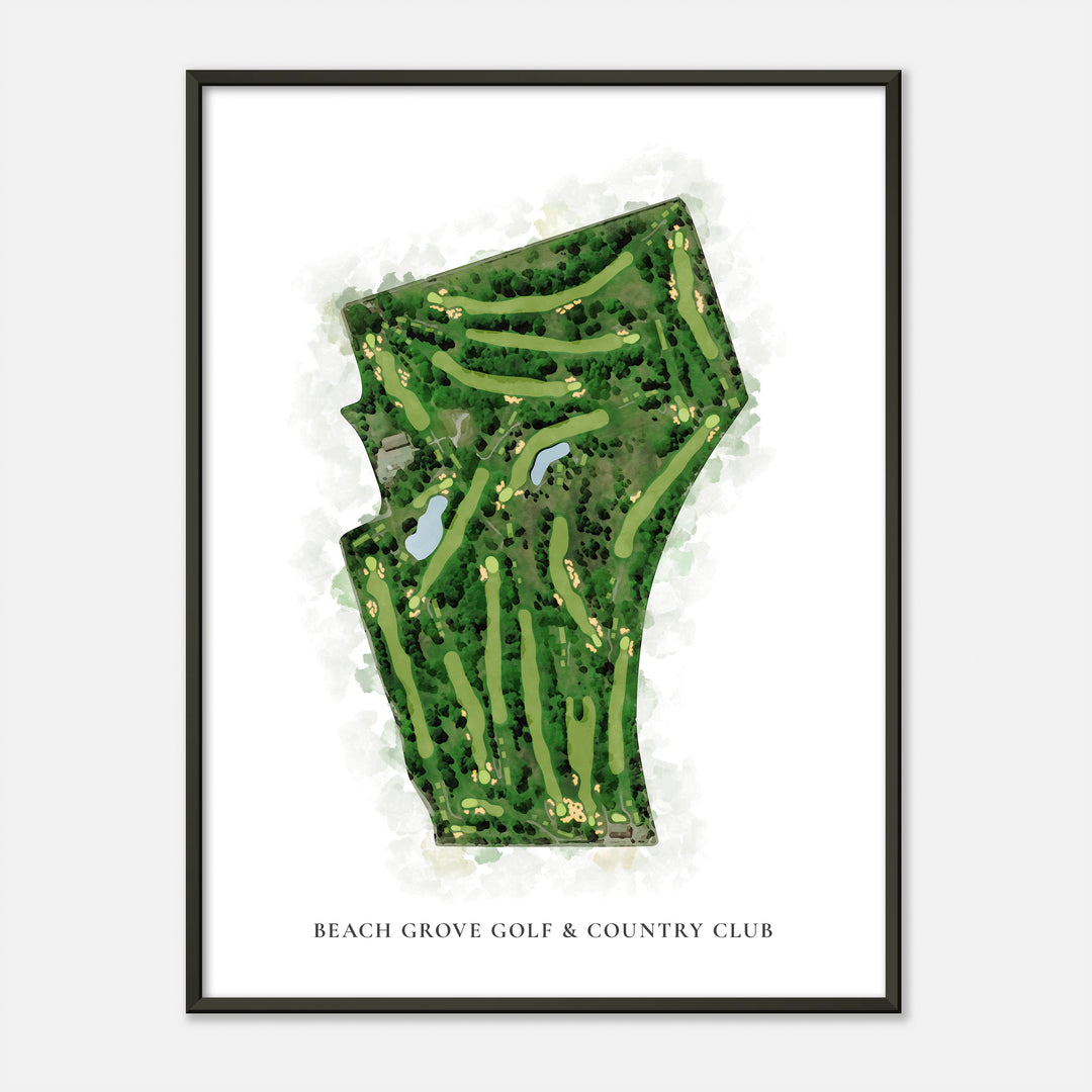 Print of Beach Grove Golf &amp; Country Club Classic Map