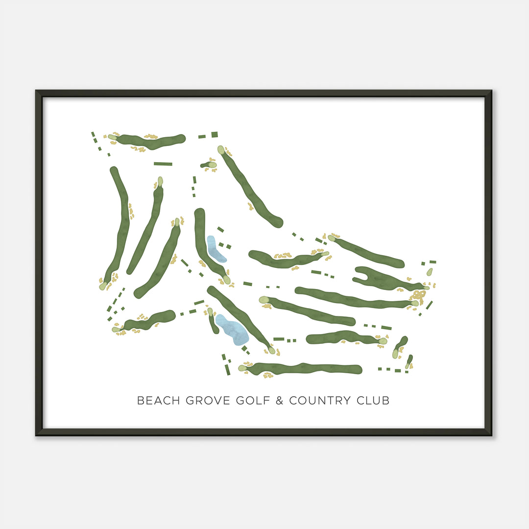 Print of Beach Grove Golf & Country Club Modern Map