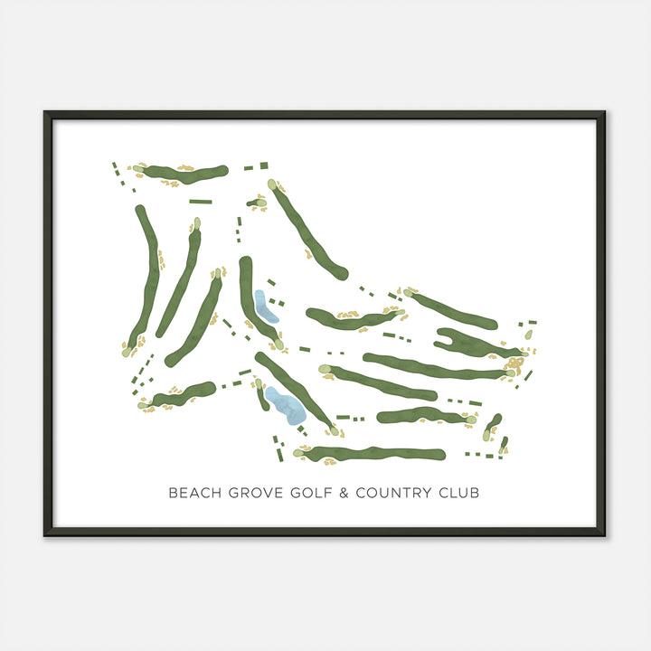 Print of Beach Grove Golf & Country Club Modern Map