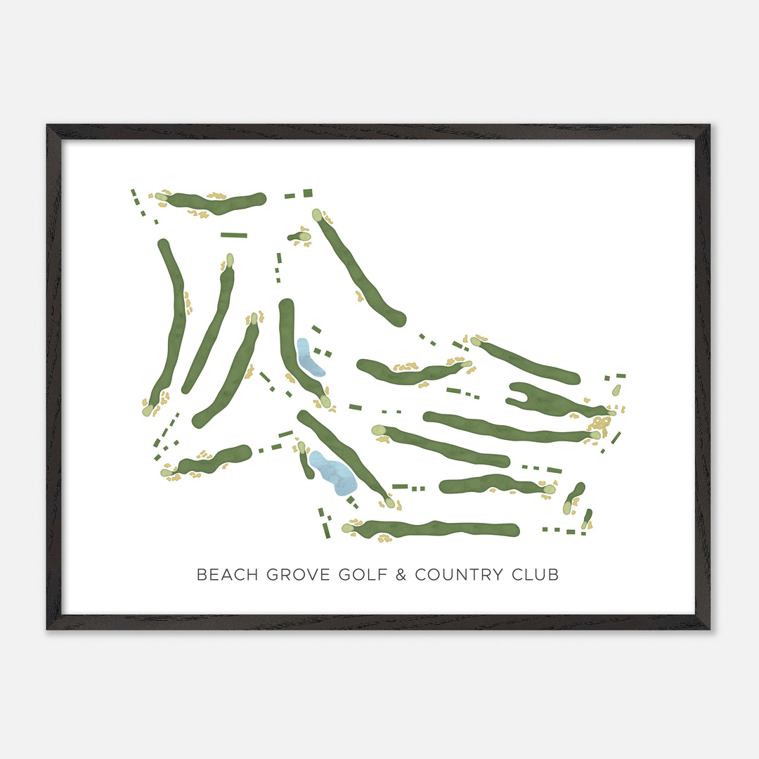 Print of Beach Grove Golf & Country Club Modern Map