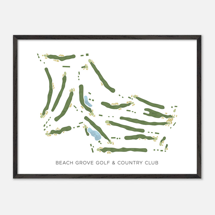 Print of Beach Grove Golf & Country Club Modern Map