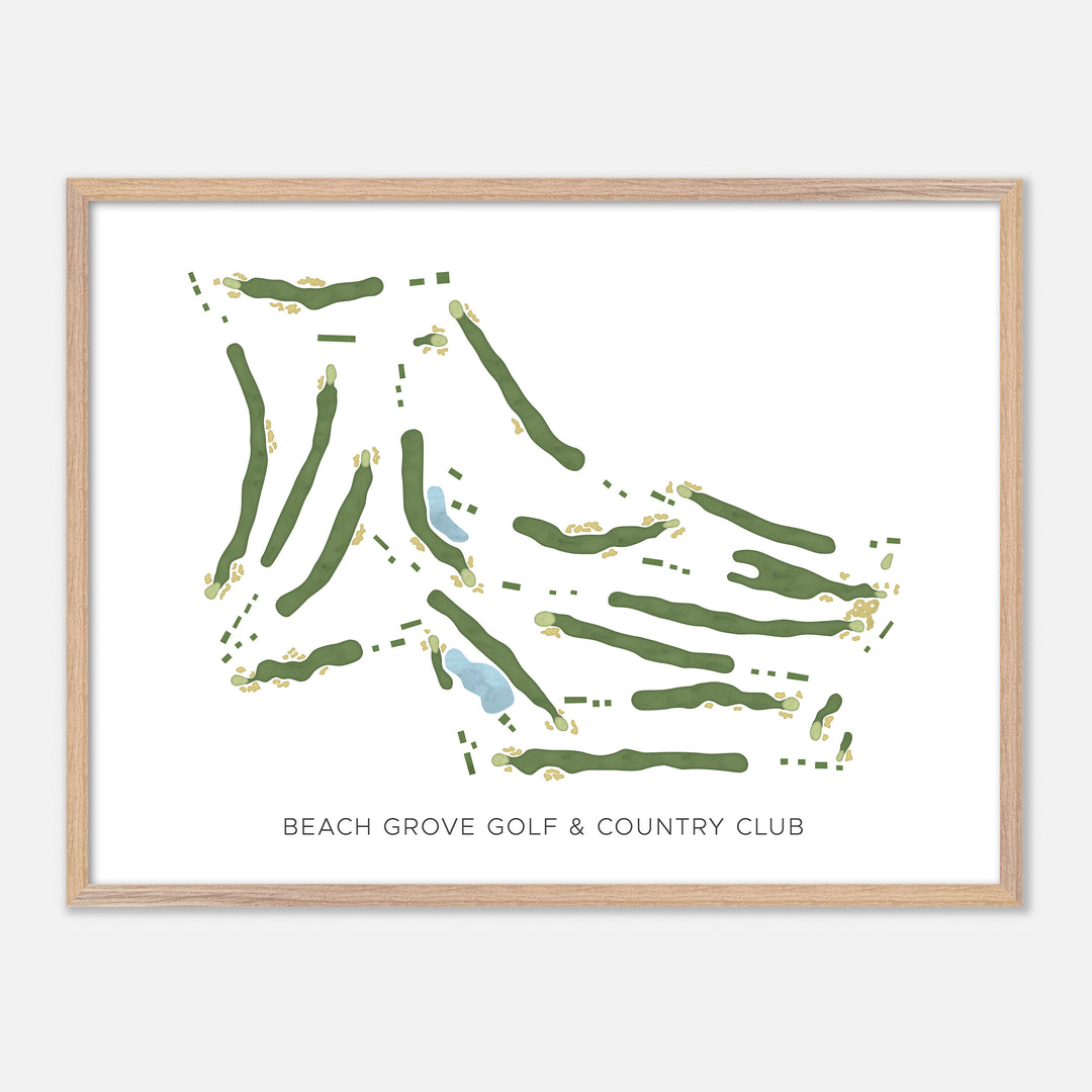 Print of Beach Grove Golf & Country Club Modern Map