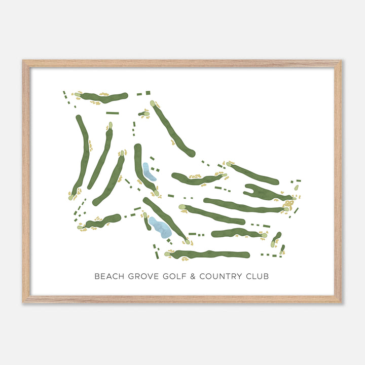 Print of Beach Grove Golf & Country Club Modern Map