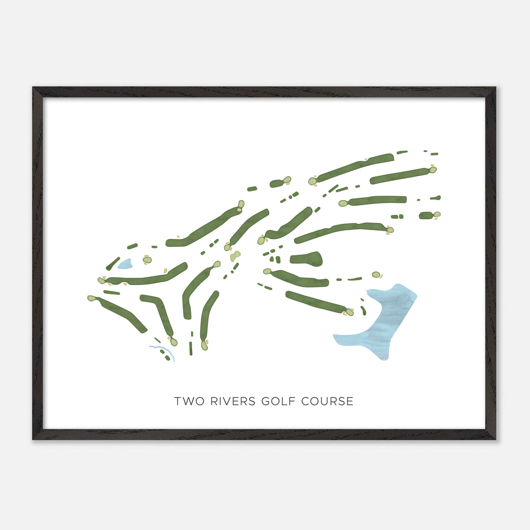 Print of Two Rivers Golf Course Modern Map
