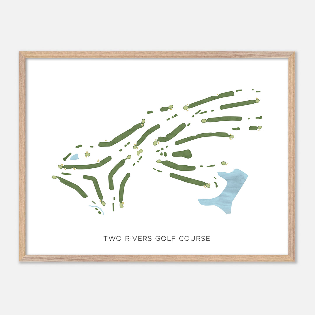 Print of Two Rivers Golf Course Modern Map