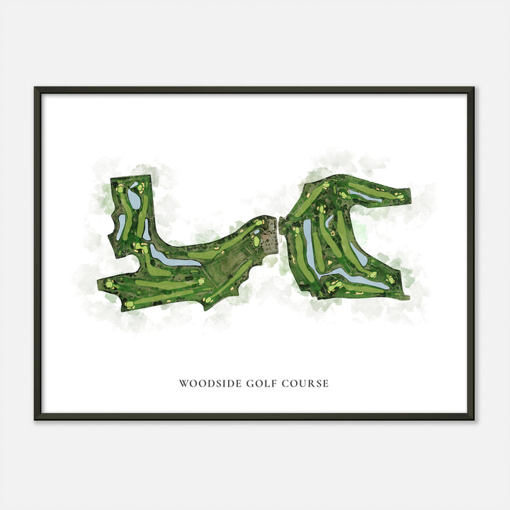 Print of Woodside Golf Course Classic Map
