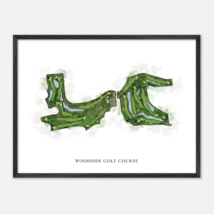 Print of Woodside Golf Course Classic Map