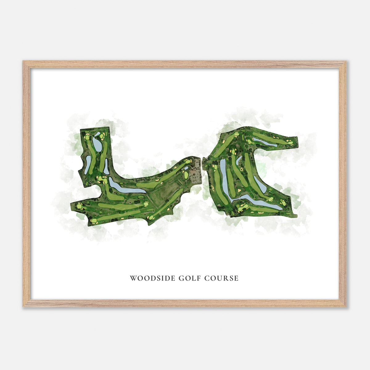 Print of Woodside Golf Course Classic Map