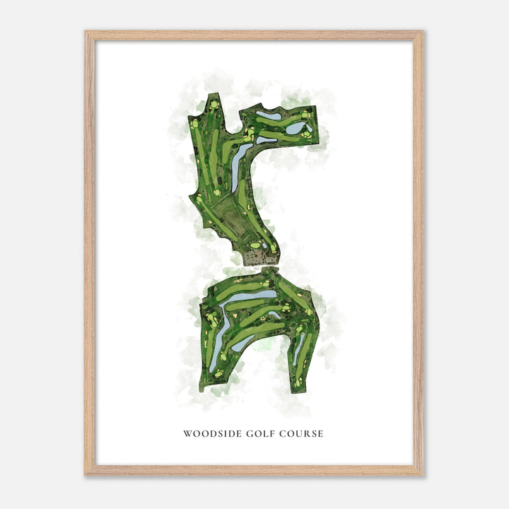 Print of Woodside Golf Course Classic Map