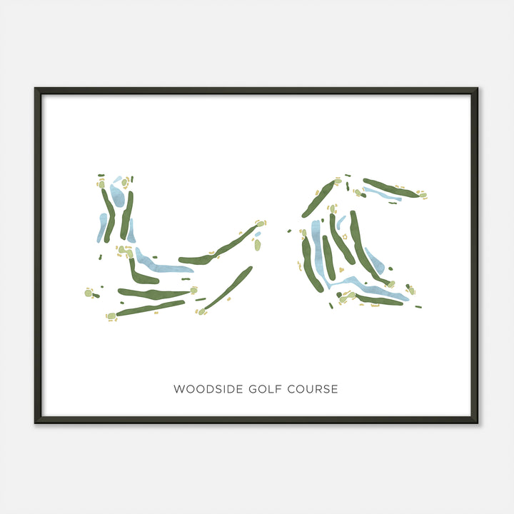 Print of Woodside Golf Course Modern Map