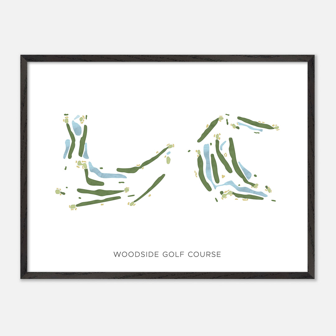 Print of Woodside Golf Course Modern Map