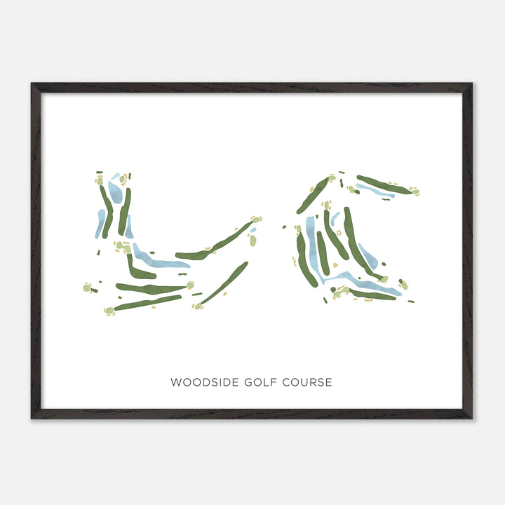 Print of Woodside Golf Course Modern Map
