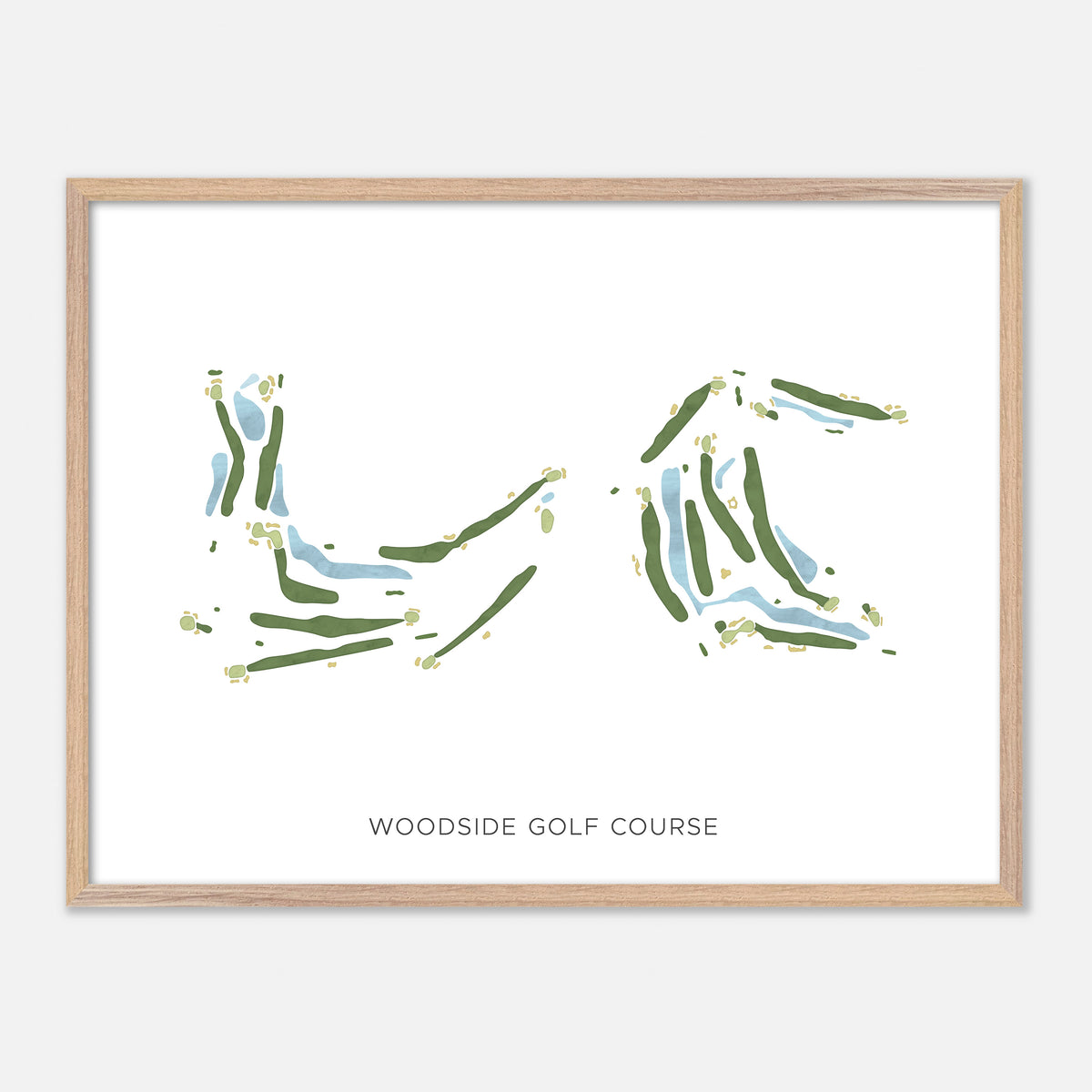 Print of Woodside Golf Course Modern Map