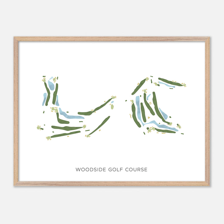 Print of Woodside Golf Course Modern Map