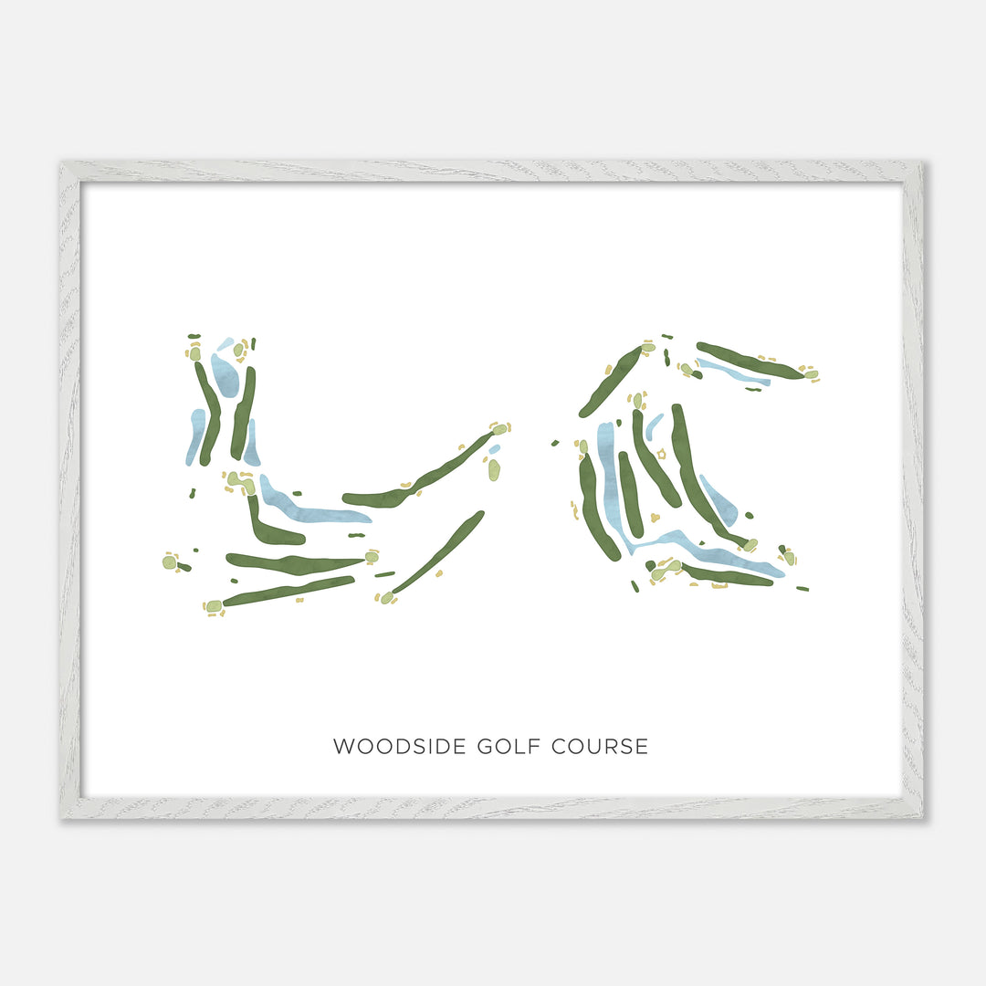 Print of Woodside Golf Course Modern Map