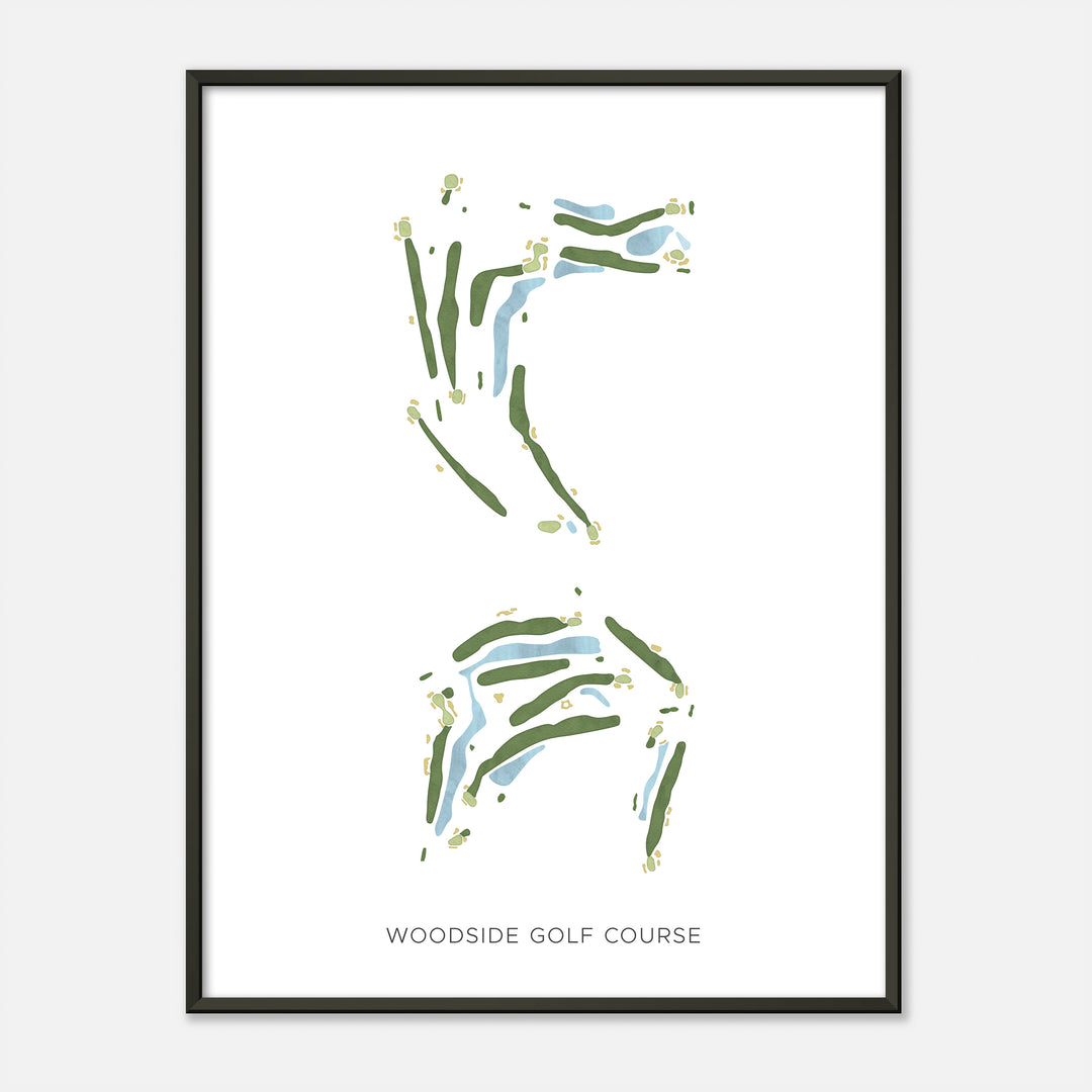 Print of Woodside Golf Course Modern Map
