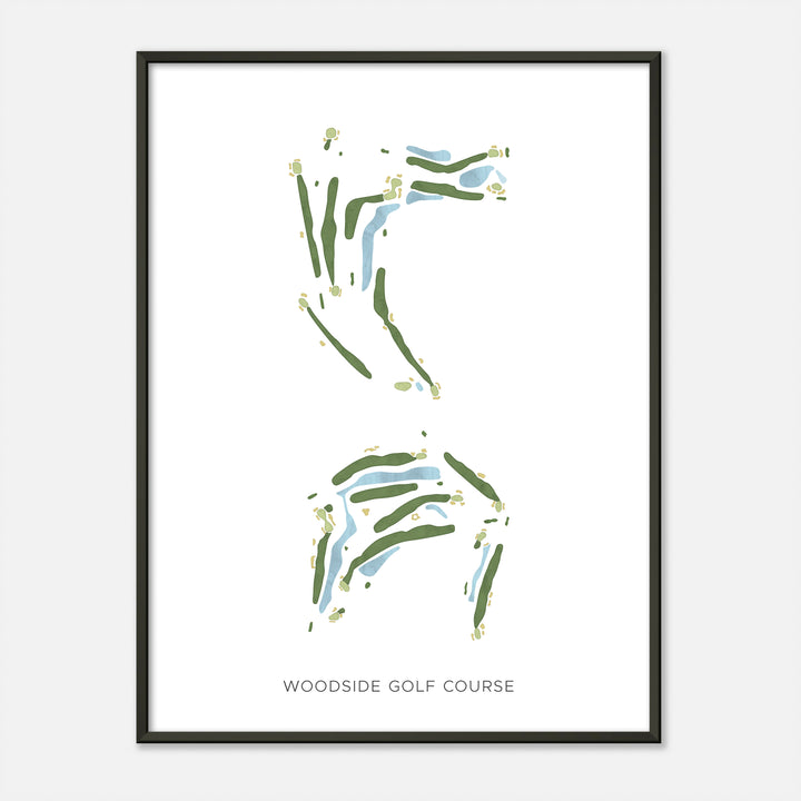 Print of Woodside Golf Course Modern Map