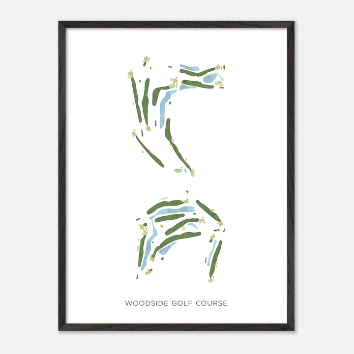 Print of Woodside Golf Course Modern Map