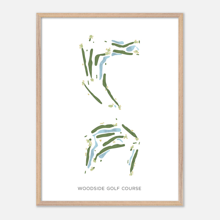 Print of Woodside Golf Course Modern Map