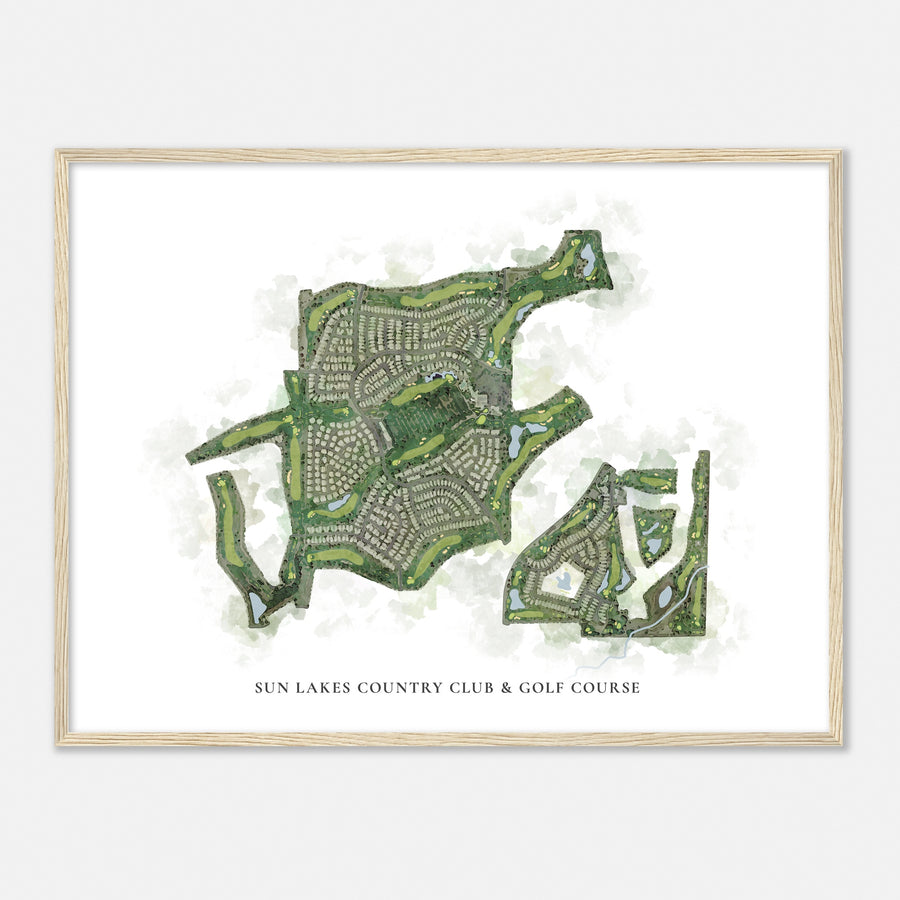 Print of Sun Lakes Country Club & Golf Course Classic Map