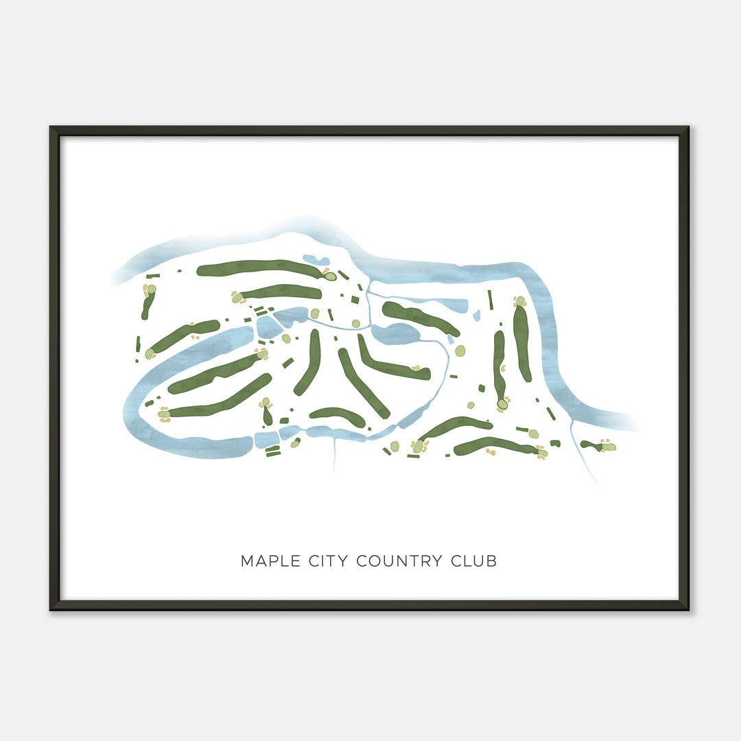 Print of Maple City Country Club Modern Map