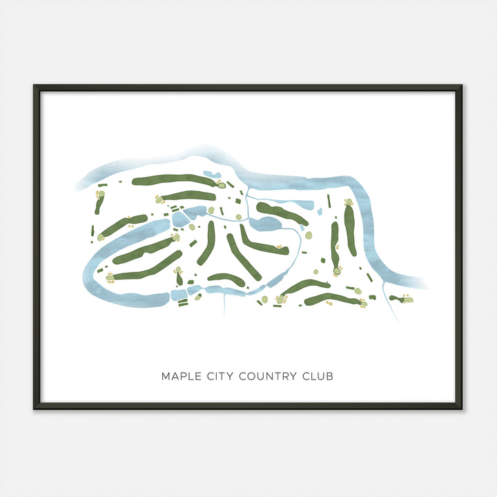 Print of Maple City Country Club Modern Map
