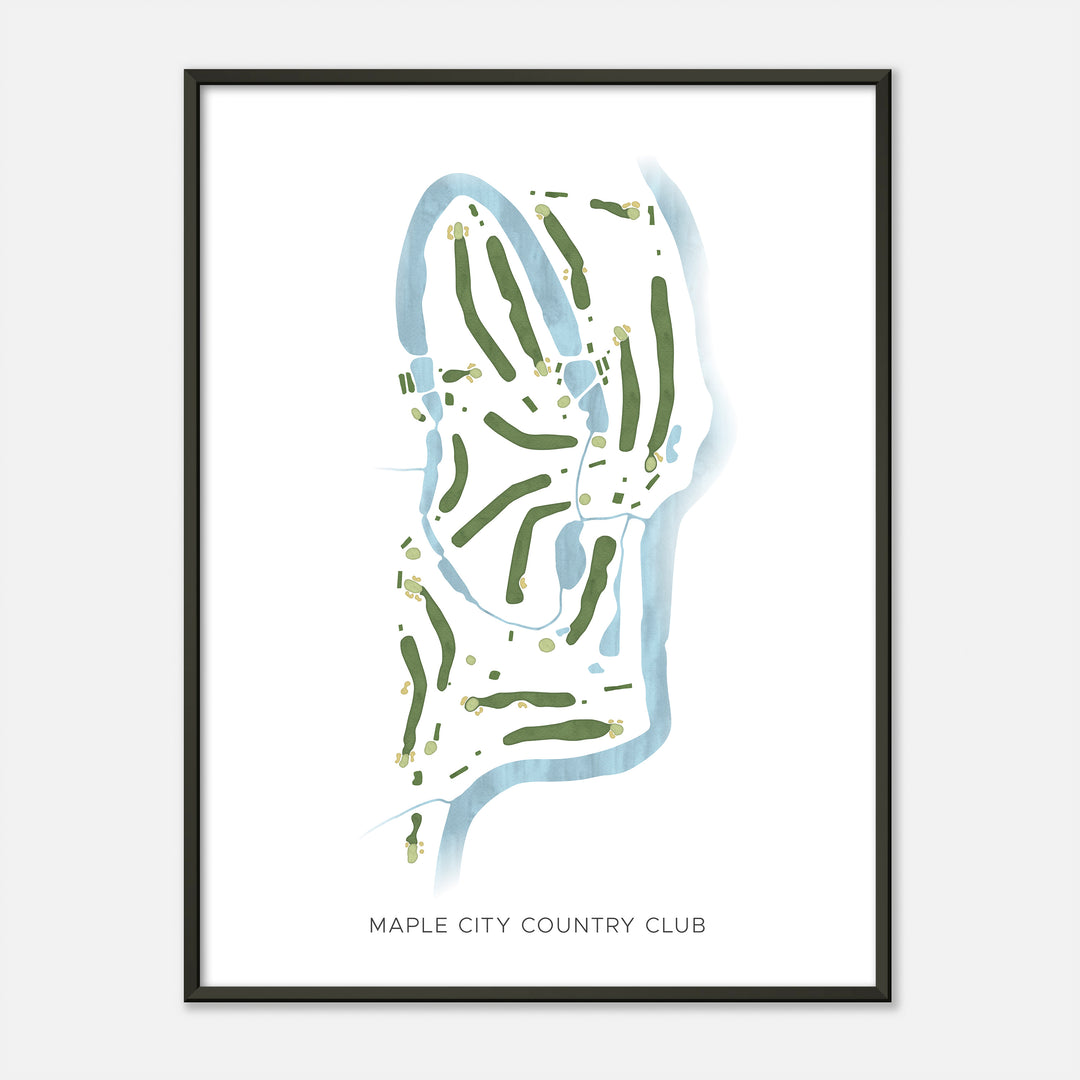 Print of Maple City Country Club Modern Map
