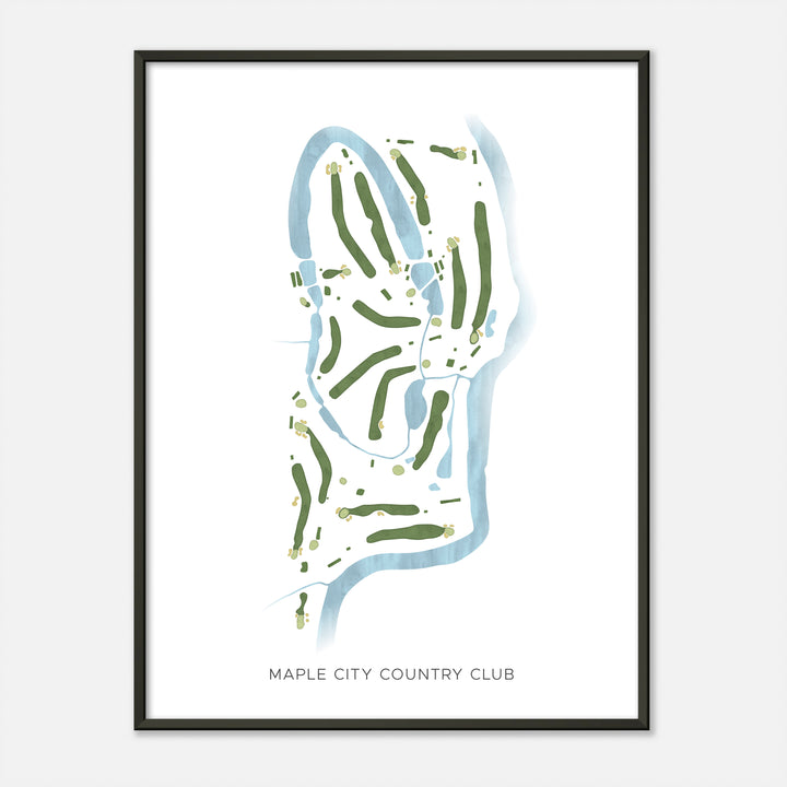 Print of Maple City Country Club Modern Map