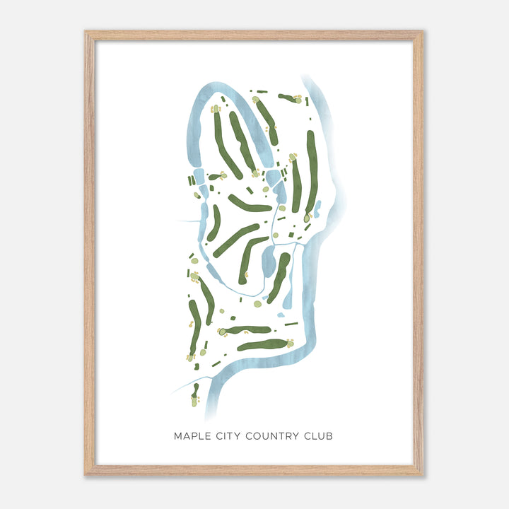 Print of Maple City Country Club Modern Map