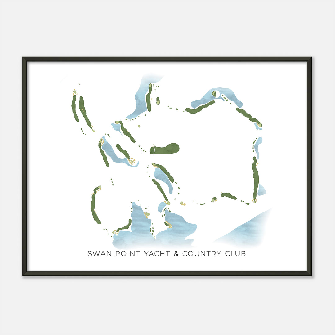 Print of Swan Point Yacht &amp; Country Club Modern Map