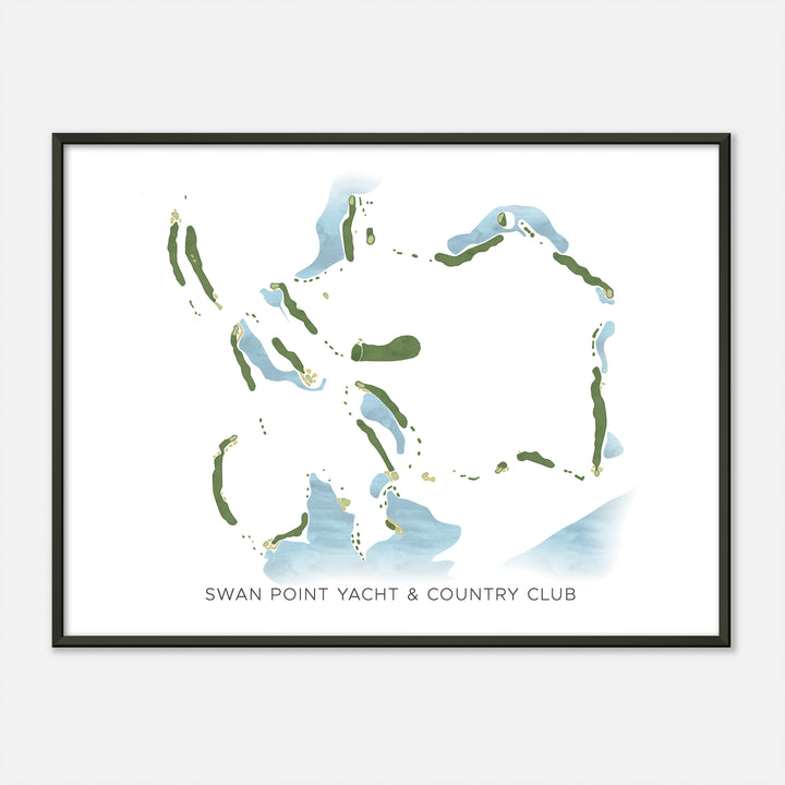 Print of Swan Point Yacht &amp; Country Club Modern Map
