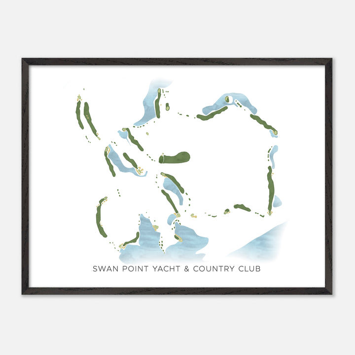 Print of Swan Point Yacht &amp; Country Club Modern Map
