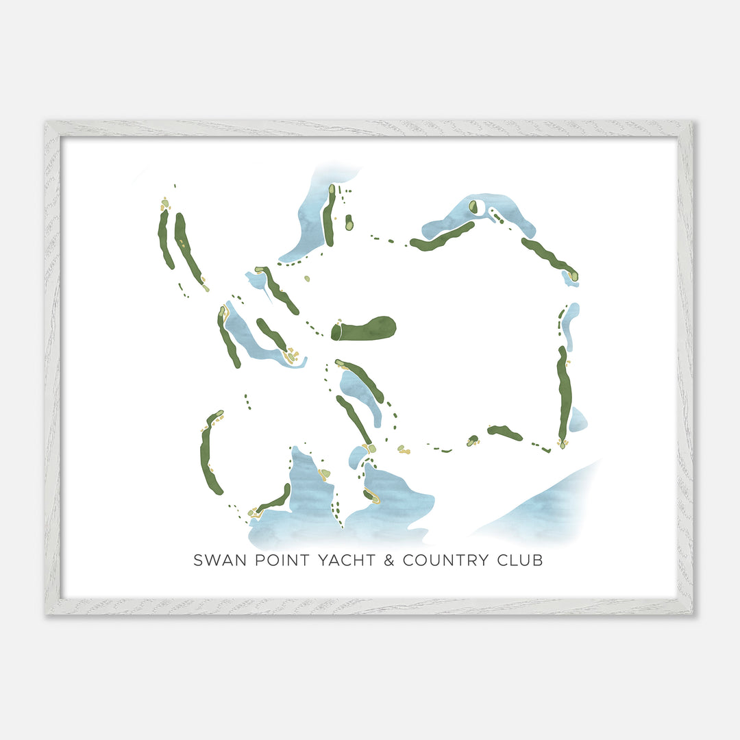 Print of Swan Point Yacht &amp; Country Club Modern Map