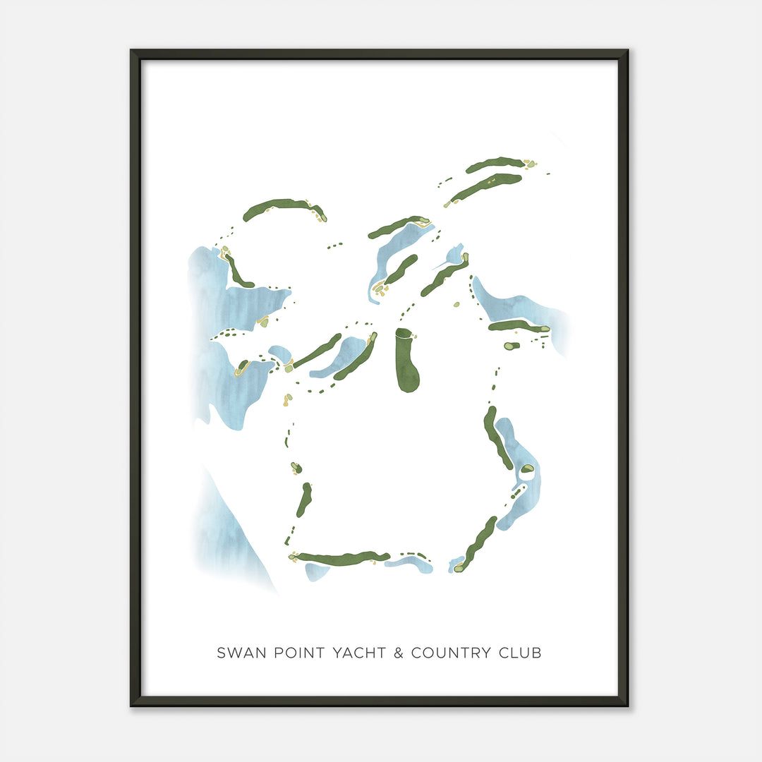 Print of Swan Point Yacht &amp; Country Club Modern Map