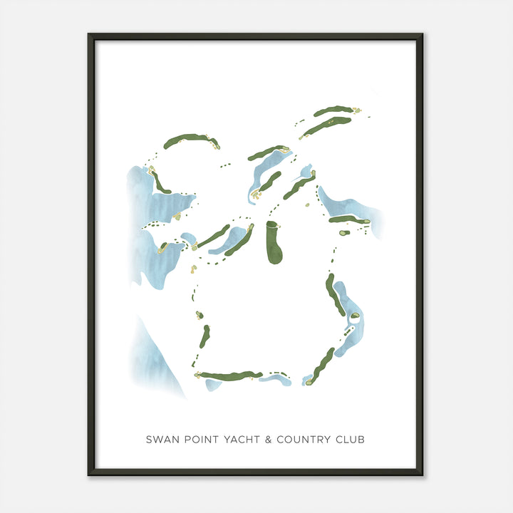 Print of Swan Point Yacht &amp; Country Club Modern Map