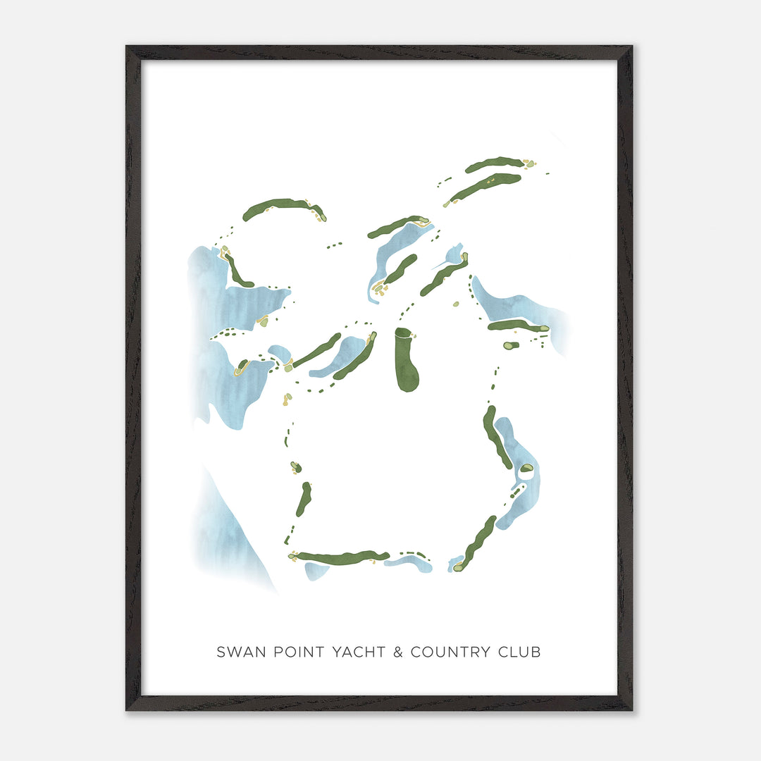 Print of Swan Point Yacht &amp; Country Club Modern Map
