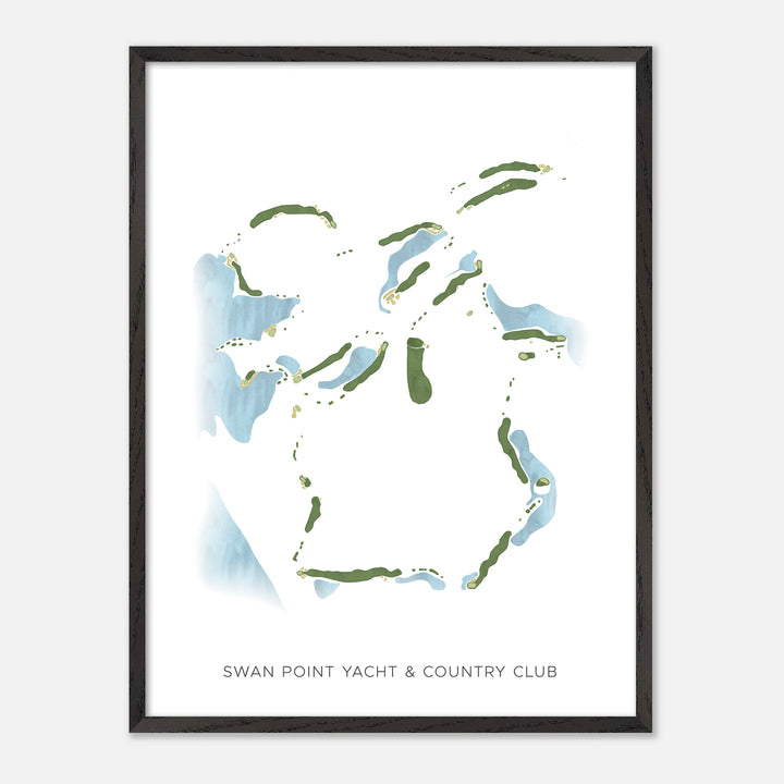 Print of Swan Point Yacht &amp; Country Club Modern Map