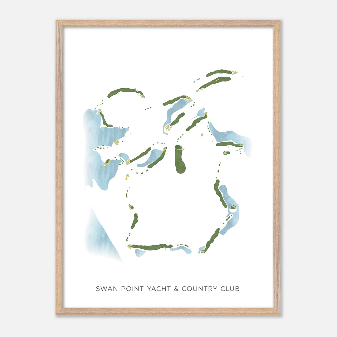 Print of Swan Point Yacht &amp; Country Club Modern Map