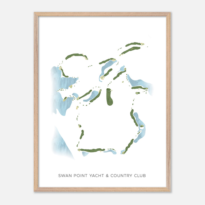 Print of Swan Point Yacht &amp; Country Club Modern Map