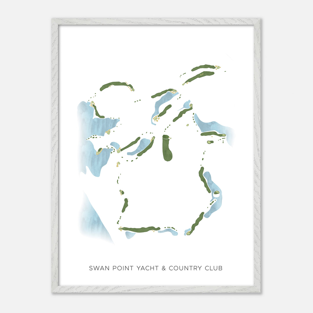 Print of Swan Point Yacht &amp; Country Club Modern Map
