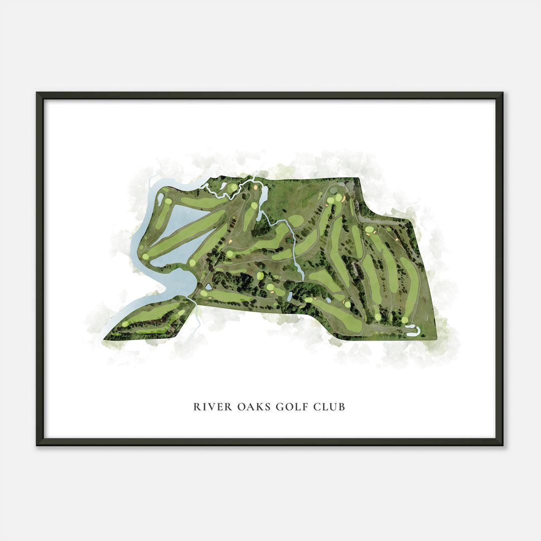 Print of River Oaks Golf Club Classic Map